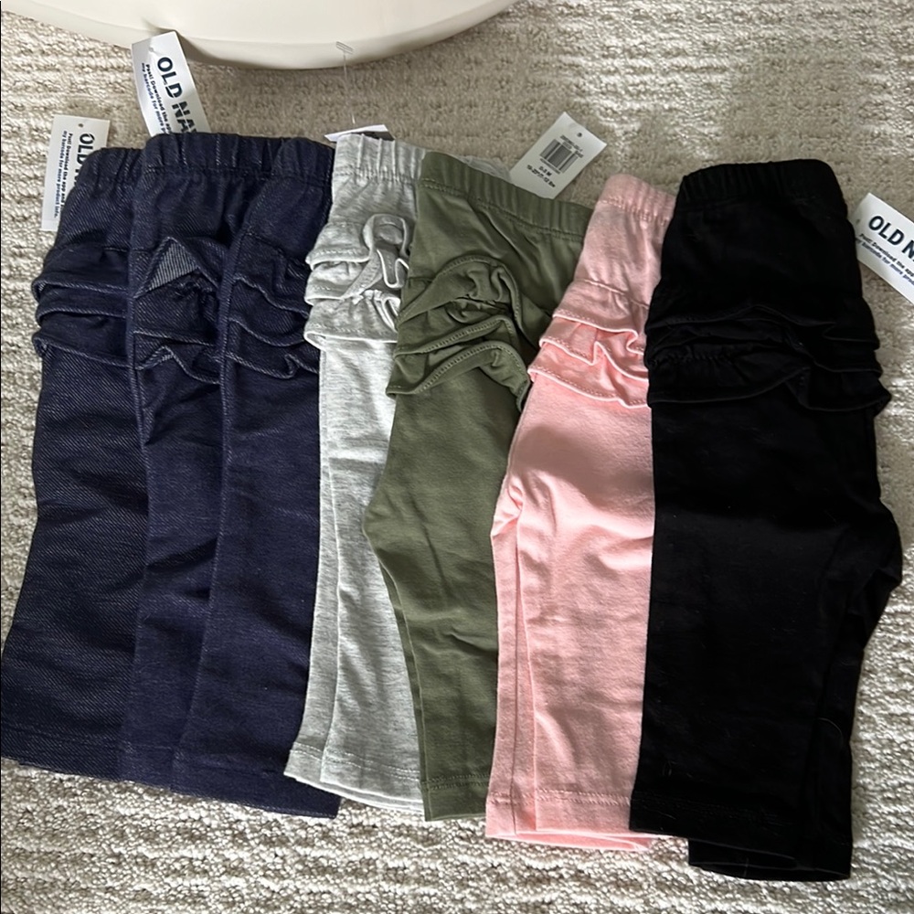 Old Navy Kids Ruffle Leggings - Navy, Gray, Green, Pink, Black